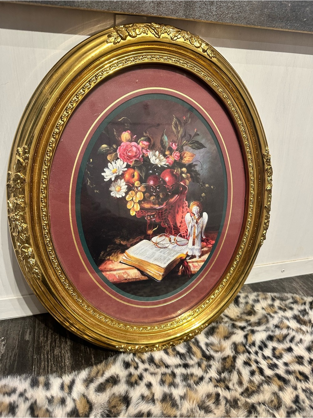 Vintage Home Interiors Oval Framed Wall Art